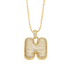 Wholesale Jewelry Simple Style English Letter Copper Pendant Ochain Necklace With Electroplating And Inlaid Zircon