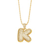 Wholesale Jewelry Simple Style English Letter Copper Pendant Ochain Necklace With Electroplating And Inlaid Zircon