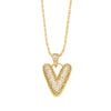 Wholesale Jewelry Simple Style English Letter Copper Pendant Ochain Necklace With Electroplating And Inlaid Zircon