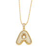 Wholesale Jewelry Simple Style English Letter Copper Pendant Ochain Necklace With Electroplating And Inlaid Zircon