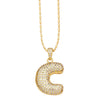 Wholesale Jewelry Simple Style English Letter Copper Pendant Ochain Necklace With Electroplating And Inlaid Zircon