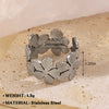 Wholesale Jewelry Simple Style Flower 304 Stainless Steel Plating Open Rings