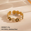 Wholesale Jewelry Simple Style Flower 304 Stainless Steel Plating Open Rings