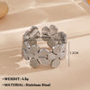 Wholesale Jewelry Simple Style Flower 304 Stainless Steel Plating Open Rings