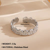 Wholesale Jewelry Simple Style Flower 304 Stainless Steel Plating Open Rings