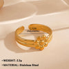 Wholesale Jewelry Simple Style Flower 304 Stainless Steel Plating Open Rings