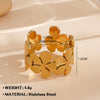 Wholesale Jewelry Simple Style Flower 304 Stainless Steel Plating Open Rings