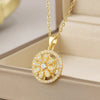 Wholesale Jewelry Simple Style Flower Titanium Steel Irregular Plating Pendant Necklace