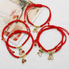 Wholesale Jewelry Simple Style Fruit Cherry Copper Pendant Bracelet With Gold Plated Electroplating