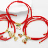 Wholesale Jewelry Simple Style Fruit Cherry Copper Pendant Bracelet With Gold Plated Electroplating