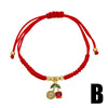 Wholesale Jewelry Simple Style Fruit Cherry Copper Pendant Bracelet With Gold Plated Electroplating