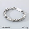 Wholesale Jewelry Simple Style Geometric 304 Stainless Steel 18K Gold Plated Foxtail Chain Bracelets Necklace