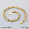 Wholesale Jewelry Simple Style Geometric 304 Stainless Steel 18K Gold Plated Foxtail Chain Bracelets Necklace