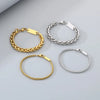 Wholesale Jewelry Simple Style Geometric 304 Stainless Steel 18K Gold Plated Foxtail Chain Bracelets Necklace