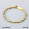 Wholesale Jewelry Simple Style Geometric 304 Stainless Steel 18K Gold Plated Foxtail Chain Bracelets Necklace