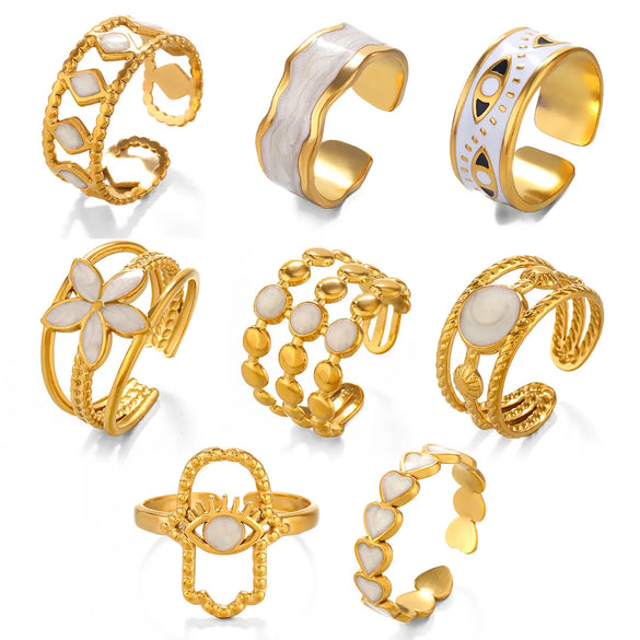 Wholesale Jewelry Simple Style Geometric 304 Stainless Steel Plating Open Rings