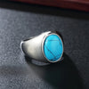 Wholesale Jewelry Simple Style Geometric 304 Stainless Steel Turquoise Rings