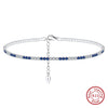 Wholesale Jewelry Simple Style Geometric 925 Sterling Silver Zircon Anklet