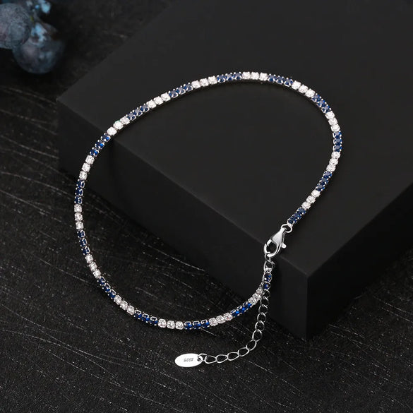 Wholesale Jewelry Simple Style Geometric 925 Sterling Silver Zircon Anklet