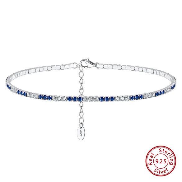 Wholesale Jewelry Simple Style Geometric 925 Sterling Silver Zircon Anklet
