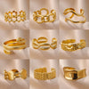 Wholesale Jewelry Simple Style Geometric Round Heart Shape 304 Stainless Steel 18K Gold Plated Plating Open Rings