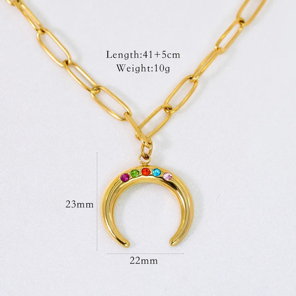 Wholesale Jewelry Simple Style Geometric Titanium Steel 14K Gold Plated Pendant Necklace