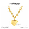 Wholesale Jewelry Simple Style Heart Shape 304 Stainless Steel 18K Gold Plated Bracelets Necklace