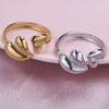 Wholesale Jewelry Simple Style Heart Shape 304 Stainless Steel 18K Gold Plated Polishing Open Rings