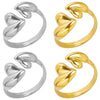 Wholesale Jewelry Simple Style Heart Shape 304 Stainless Steel 18K Gold Plated Polishing Open Rings