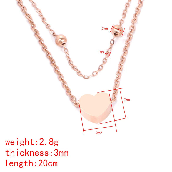 Wholesale Jewelry Simple Style Customization Laser Engraving Heart Shape 304 Stainless Steel Anklet