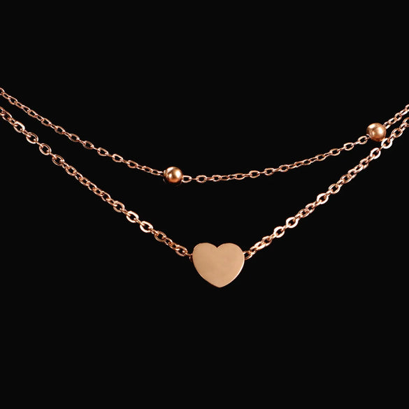 Wholesale Jewelry Simple Style Customization Laser Engraving Heart Shape 304 Stainless Steel Anklet