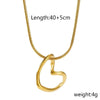 Wholesale Jewelry Simple Style Heart Shape 304 Stainless Steel Gold Plated Pendant Necklace