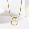 Wholesale Jewelry Simple Style Heart Shape 304 Stainless Steel Gold Plated Pendant Necklace