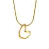 Wholesale Jewelry Simple Style Heart Shape 304 Stainless Steel Gold Plated Pendant Necklace