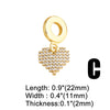 Wholesale Jewelry Simple Style Heart Shape Copper Goldplated Pendant Bracelet