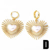 Wholesale Jewelry Simple Style Heart Shape Copper 18K Gold Plated Pearl Love Earrings For Women