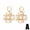 Wholesale Jewelry Simple Style Heart Shape Copper 18K Gold Plated Pearl Love Earrings For Women