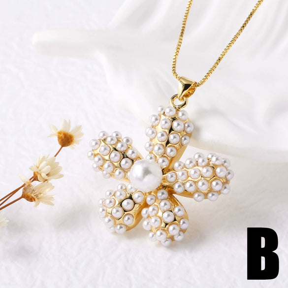 Wholesale Jewelry Simple Style Heart Shape Copper Necklace With Electroplating