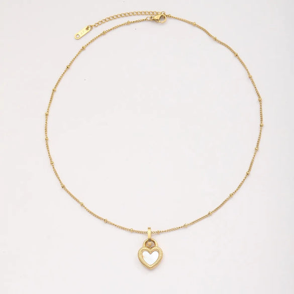 Wholesale Jewelry Simple Style Heart Shape Titanium Steel Pendant Necklace