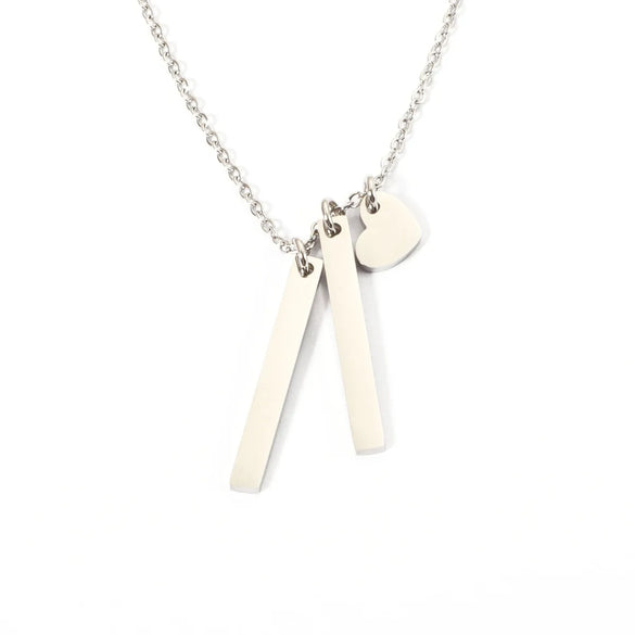 Wholesale Jewelry Simple Style Heart Shape Titanium Steel Pendant Necklace