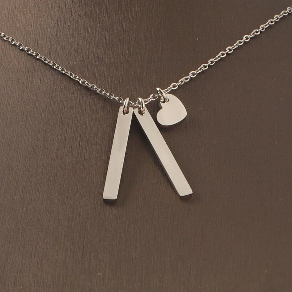 Wholesale Jewelry Simple Style Heart Shape Titanium Steel Pendant Necklace