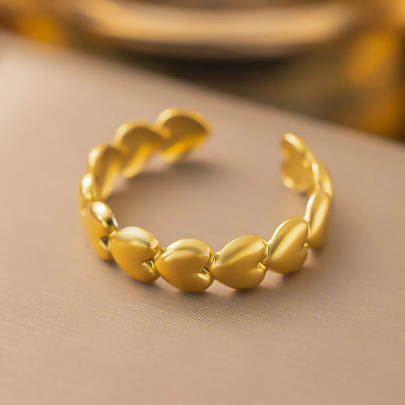 Wholesale Jewelry Simple Style Heart Shape Titanium Steel Plating Rings