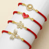 Wholesale Jewelry Simple Style Heart Shaped Copper Goldplated Electroplating Bracelet