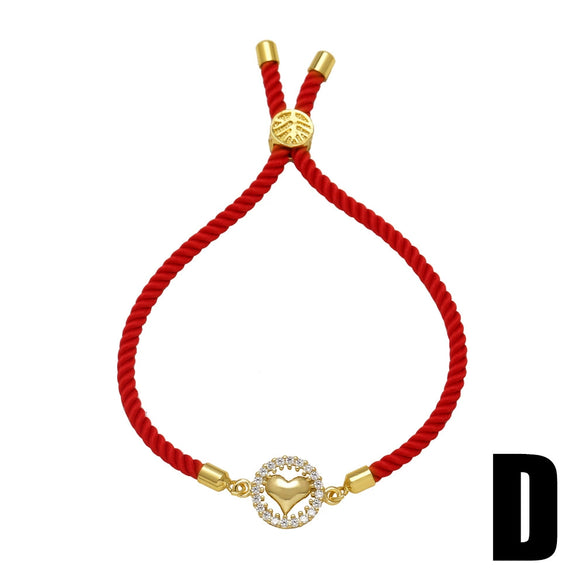 Wholesale Jewelry Simple Style Heart Shaped Copper Goldplated Electroplating Bracelet