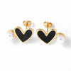 Wholesale Jewelry Simple Style Heartshaped Copper Earrings With 18K Gold Plated Electroplating For Women