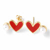 Wholesale Jewelry Simple Style Heartshaped Copper Earrings With 18K Gold Plated Electroplating For Women