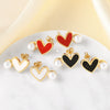 Wholesale Jewelry Simple Style Heartshaped Copper Earrings With 18K Gold Plated Electroplating For Women