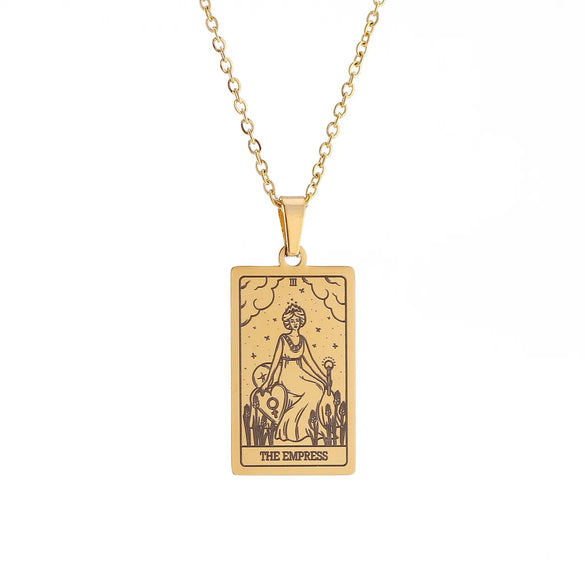 Wholesale Jewelry Simple Style Human Tarot 304 Stainless Steel Plating Pendant Necklace