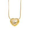 Wholesale Jewelry Simple Style Inlaid Zircon Heart Pendant Necklace Copper Electroplating