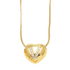 Wholesale Jewelry Simple Style Inlaid Zircon Heart Pendant Necklace Copper Electroplating